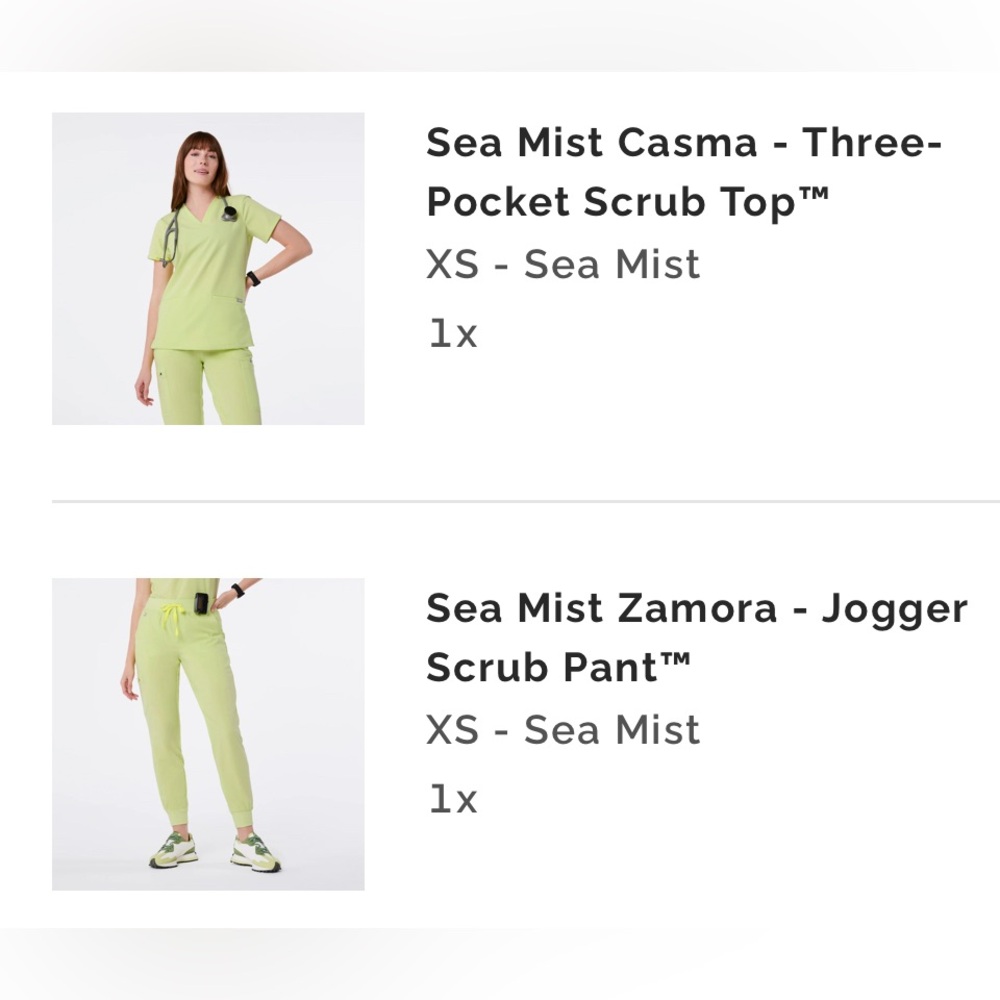 Casma Three-Pocket Scrub Top + Zamora Jogger Scrub Pants/ ‘Sea Mist’